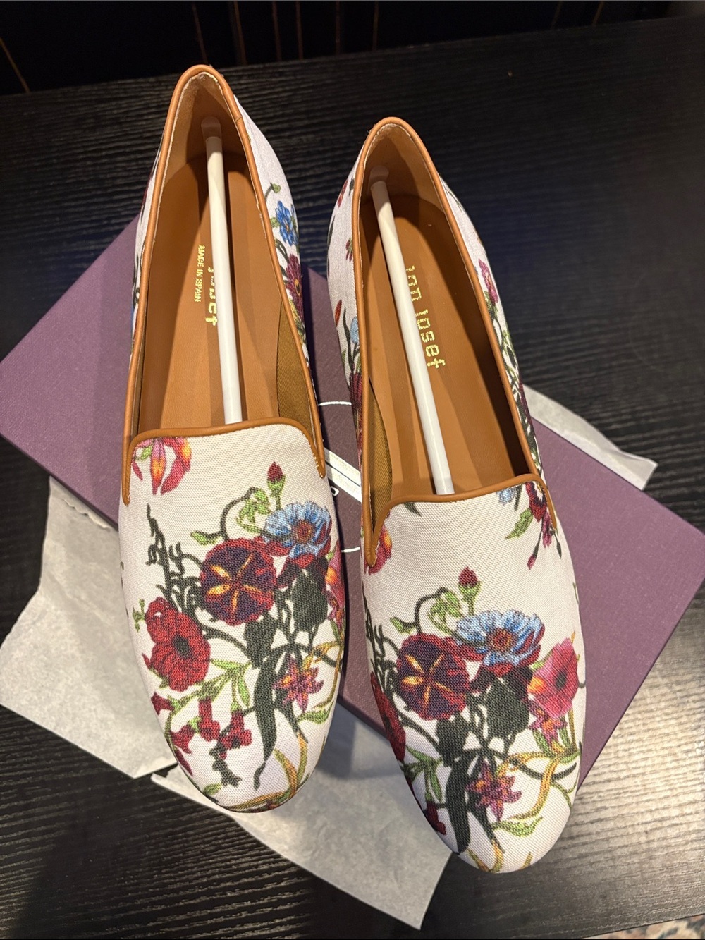 Floral Canvas Slip-On Loafers - White Multi